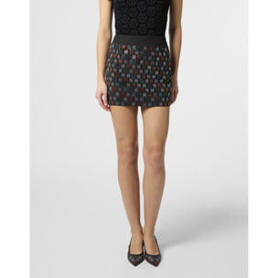 PHILIPP PLEIN Mini Skirt Multicolor Monogram Strass