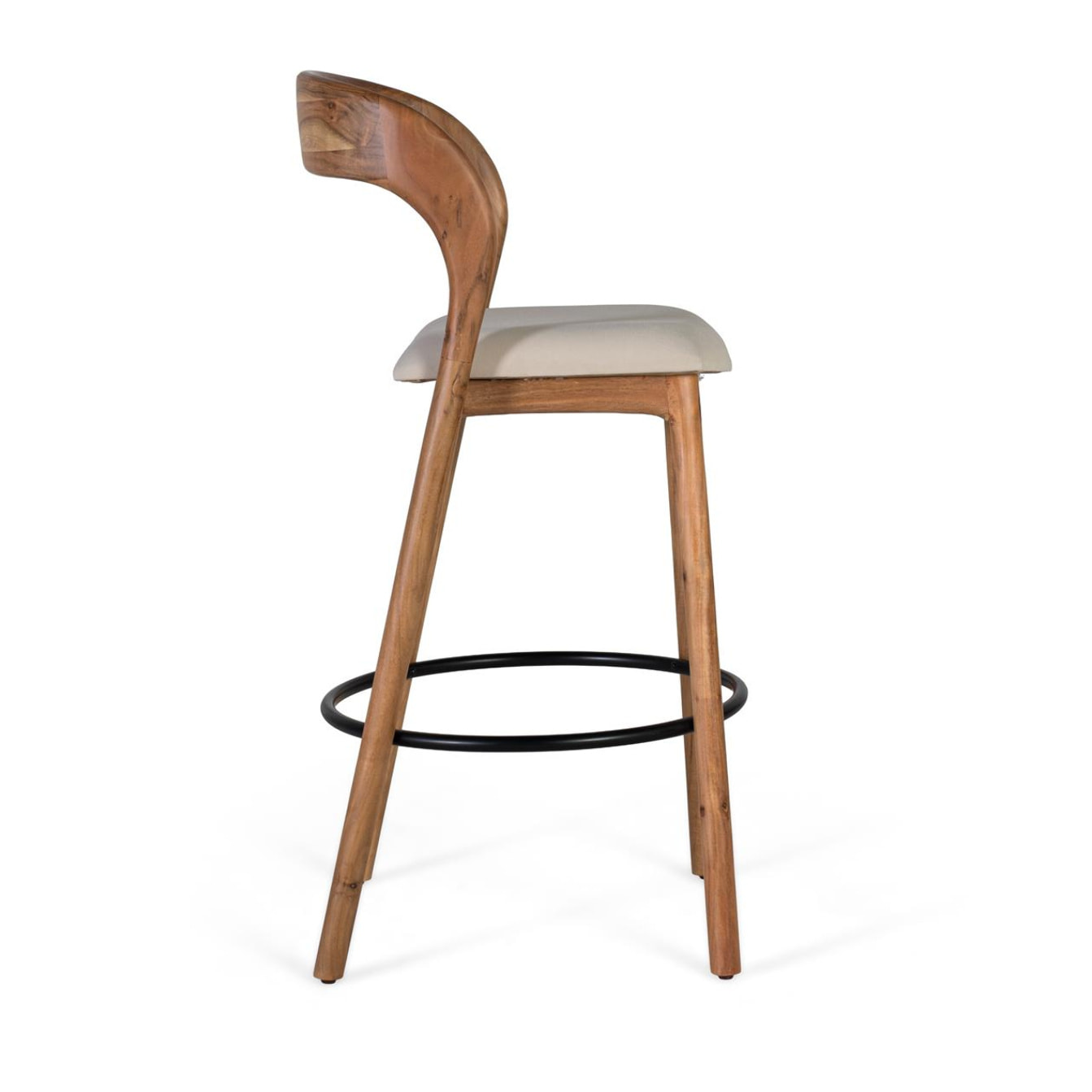 Taburete de Madera de Acacia 45 Cm Estilo Contemporáneo