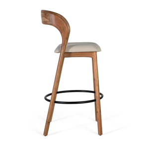 Taburete de Madera de Acacia 45 Cm Estilo Contemporáneo