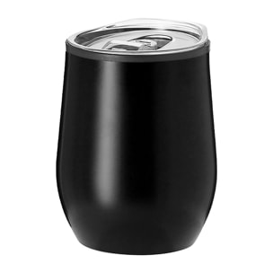 Vaso térmico en acero inox de doble pared y 330 ml de capacidad. Con dosificador en tapa transparente de fácil apertura, libre de BPA.