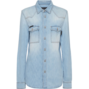 PHILIPP PLEIN Denim Shirt SKULL