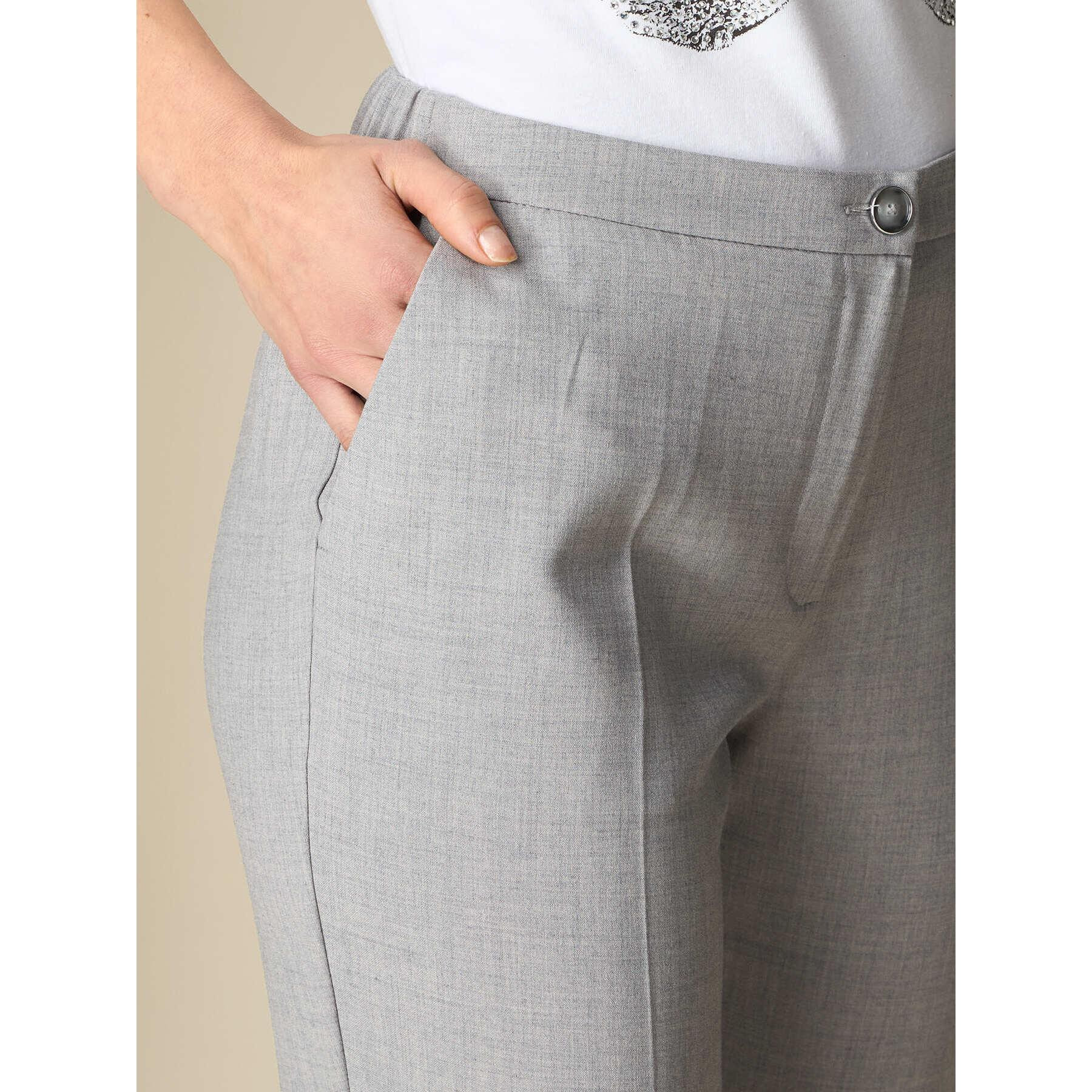 Oltre - Pantalón pitillo de tejido mélange - Gris