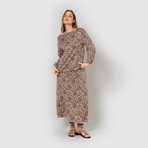 Blusa satén aladero marrón