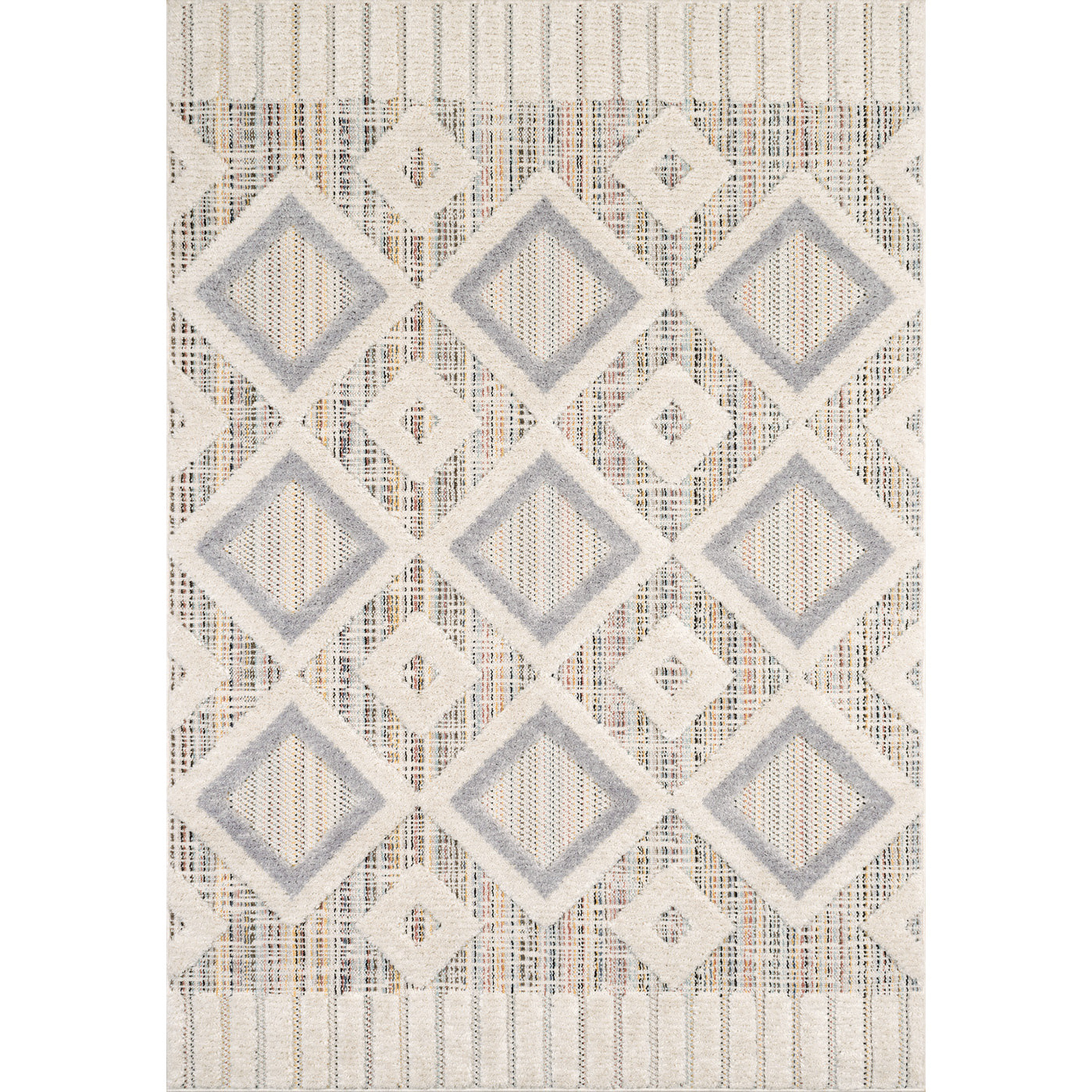 Nala - tapis moderne motif losange, gris