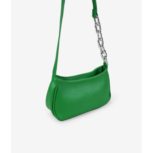 Bolso de hombro verde con cadena