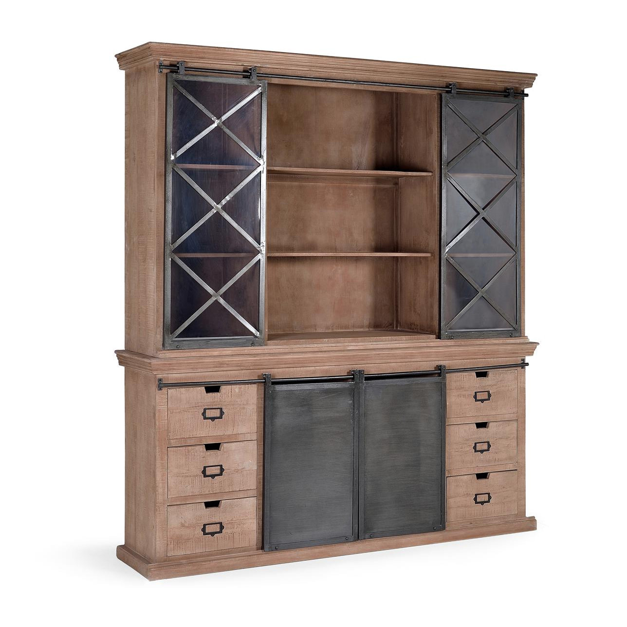 Alacena de Madera de Mango 200 Cm Estilo Industrial Moderno