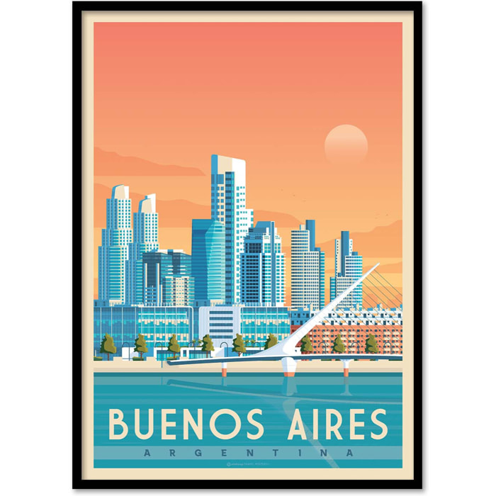 Affiche - Buenos Aires - Olahoop Travel Posters