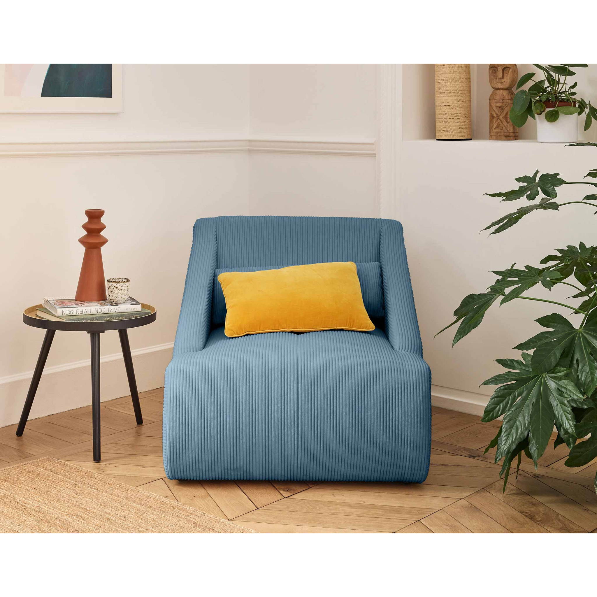 Onyx - fauteuil - en velours côtelé - Bleu