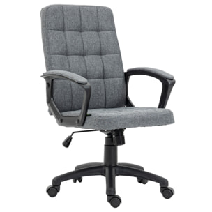 Silla de Oficina Silla de Escritorio Giratorio con Altura Ajustable y Reposabrazos Estilo Moderno Carga 120 kg para Estudio 59x63x96-105,5 cm Gris Oscuro