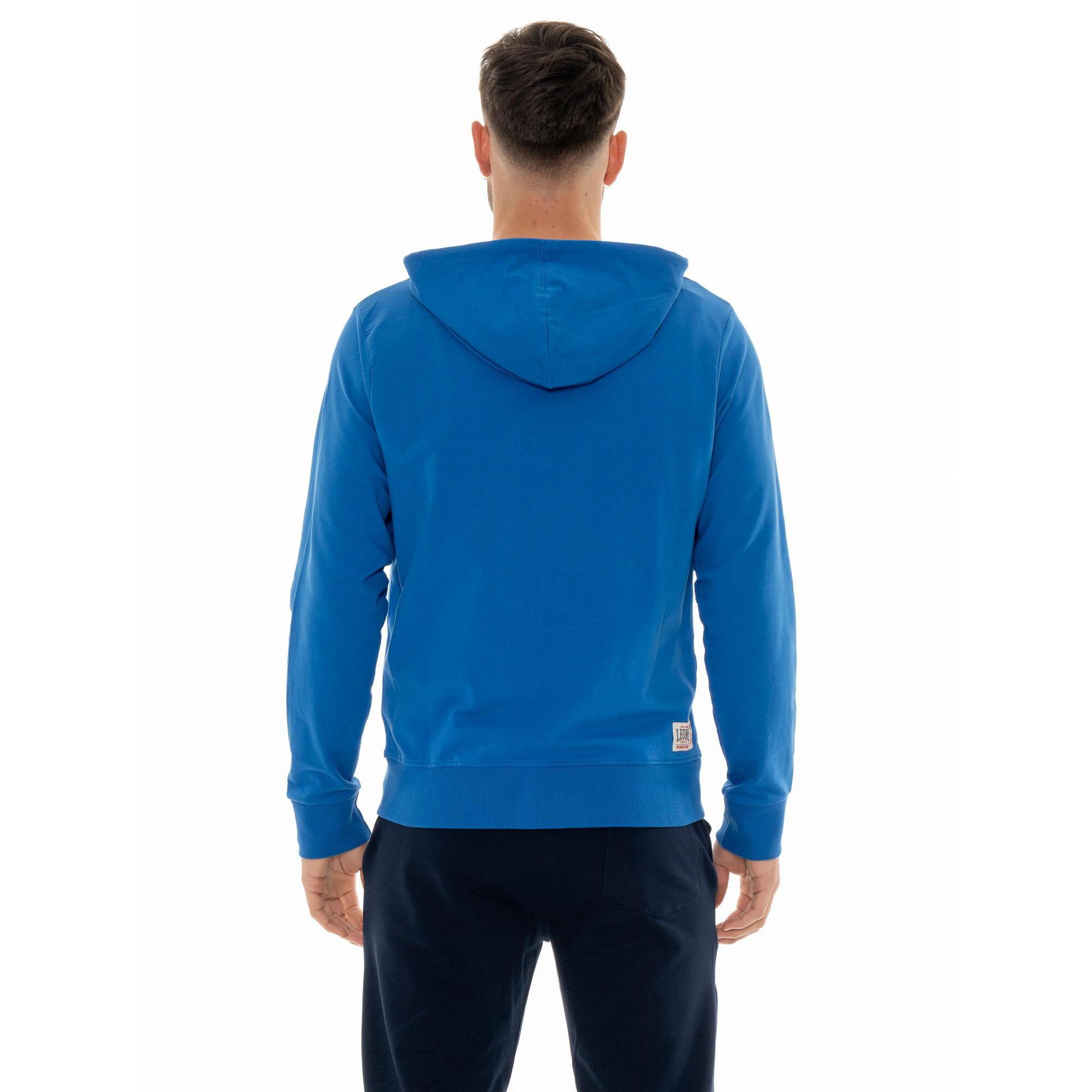 Felpa da uomo con cappuccio e zip non felpata Leone Basic