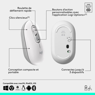 Souris sans fil LOGITECH POP Mouse Blanche