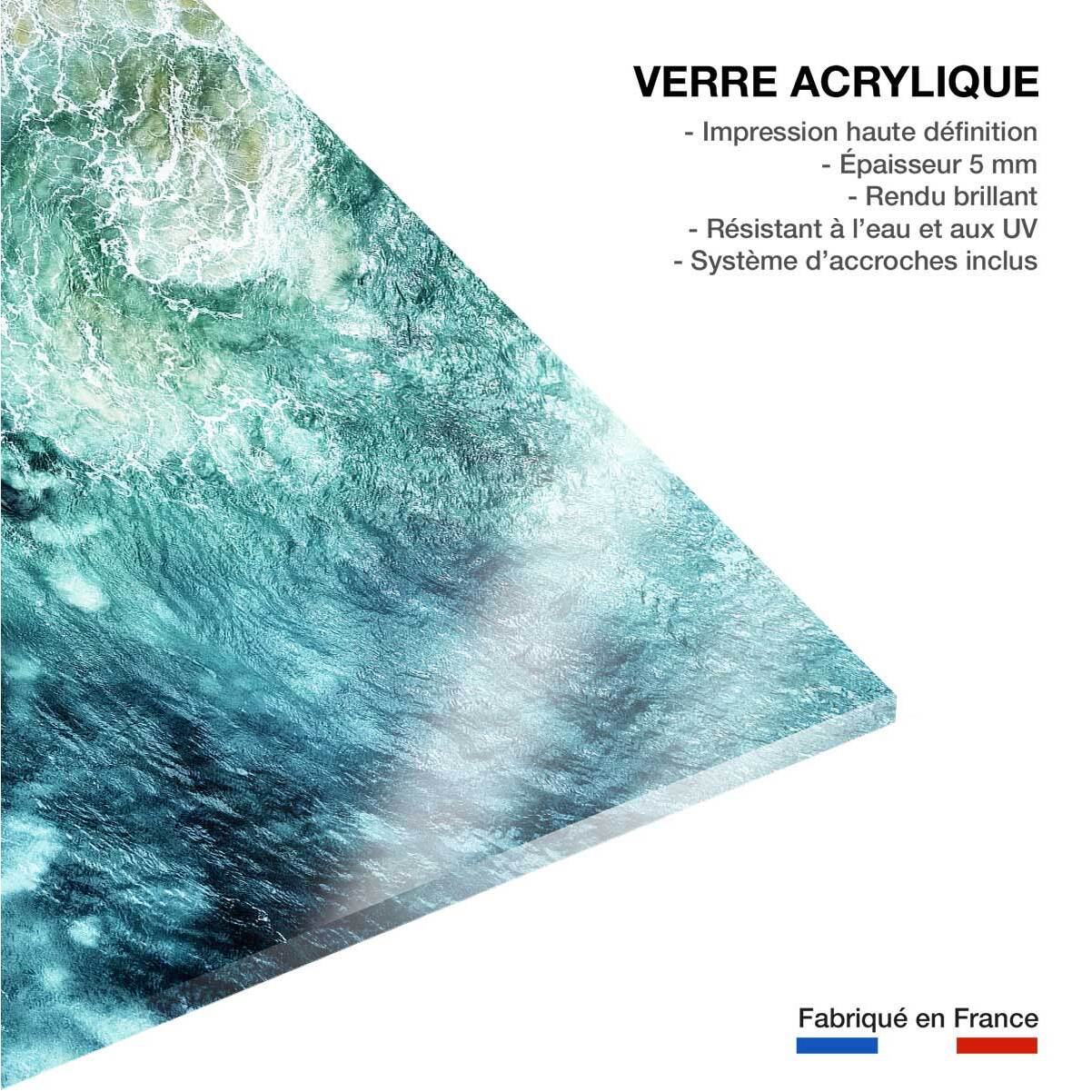 Tableau mer vague bleue  Tableau plexiglas