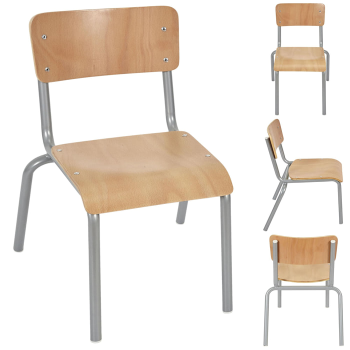 CHAISE ECOLIER ENFANT GRIS