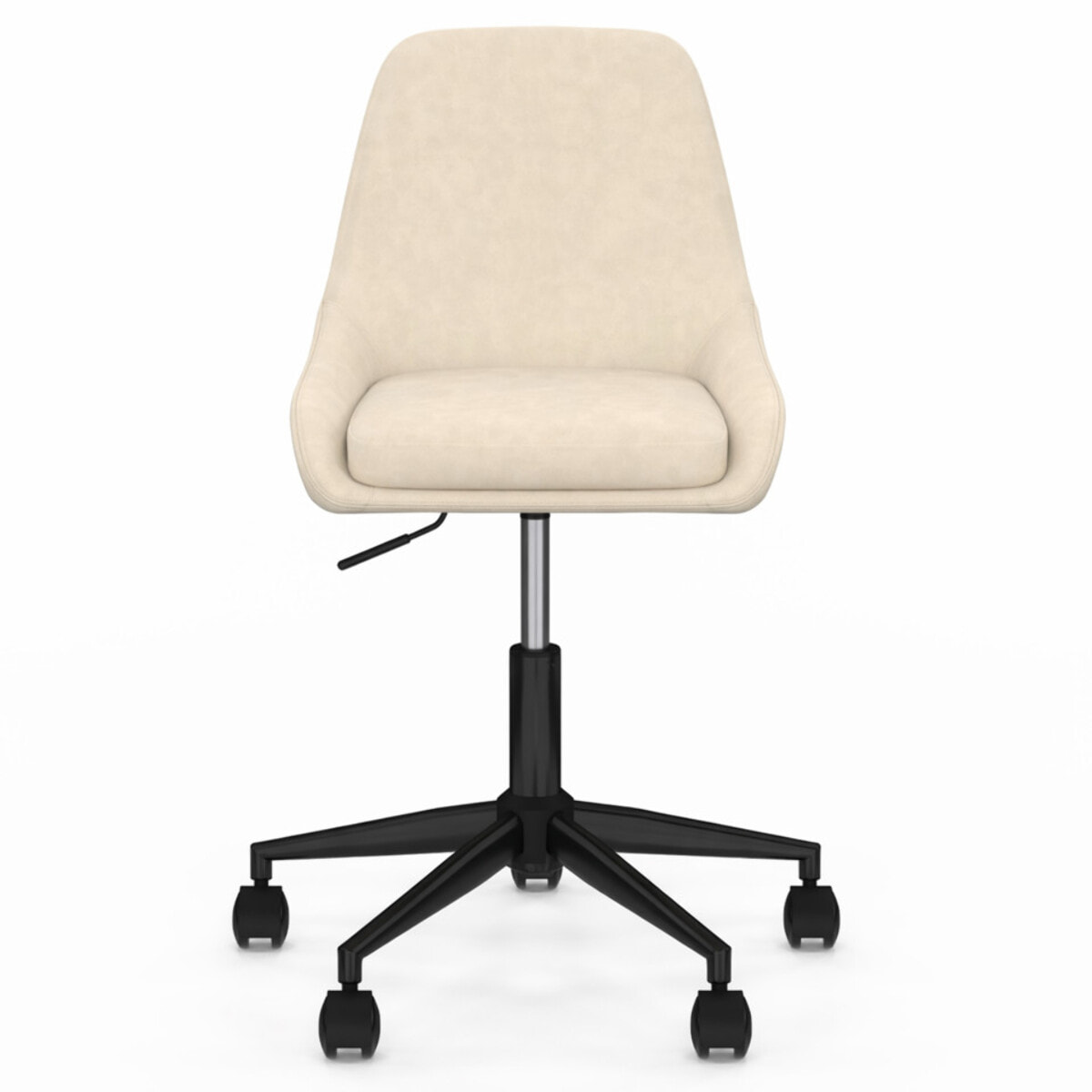 Fauteuil de bureau à roulettes Olivia velours crème