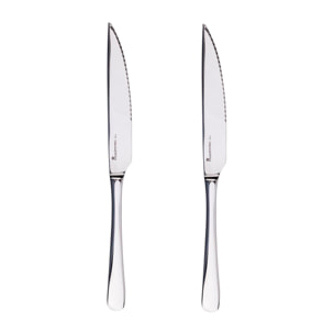 Set de 12 cuchillos de carne de acero inoxidable en acabado brillo foodies
