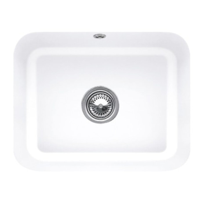 Evier 1 bac Cisterna 60C Snow White CeramicPlus avec vidage auto