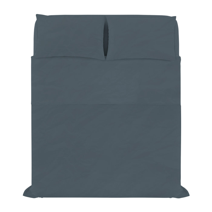 COMPLETO LETTO WATER WASHED, 100% Microfibra, No Stiro - GRIGIO SCURO