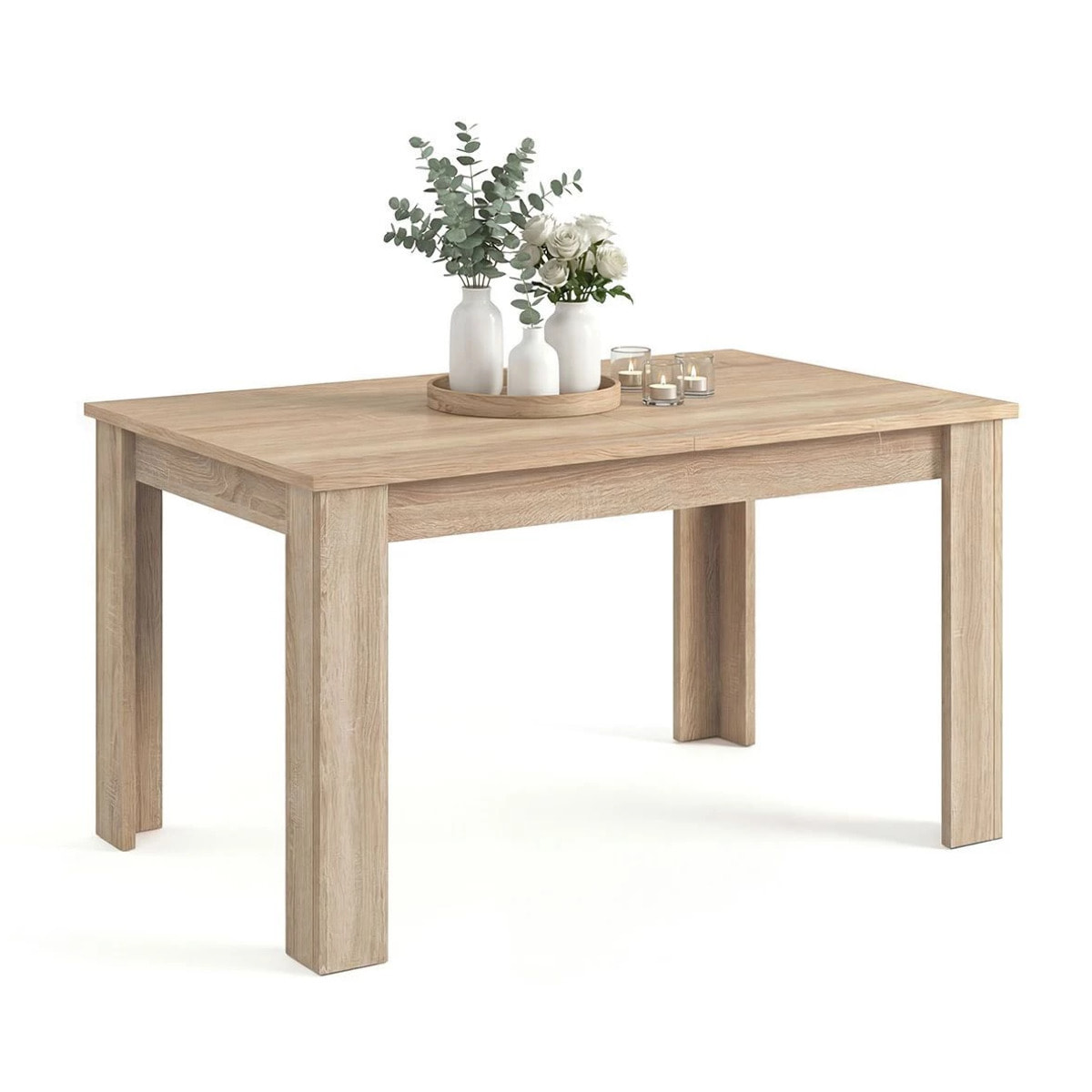 Mesa de comedor extensible en roble canadian 140-190x90 cm Sira Roble Canadian