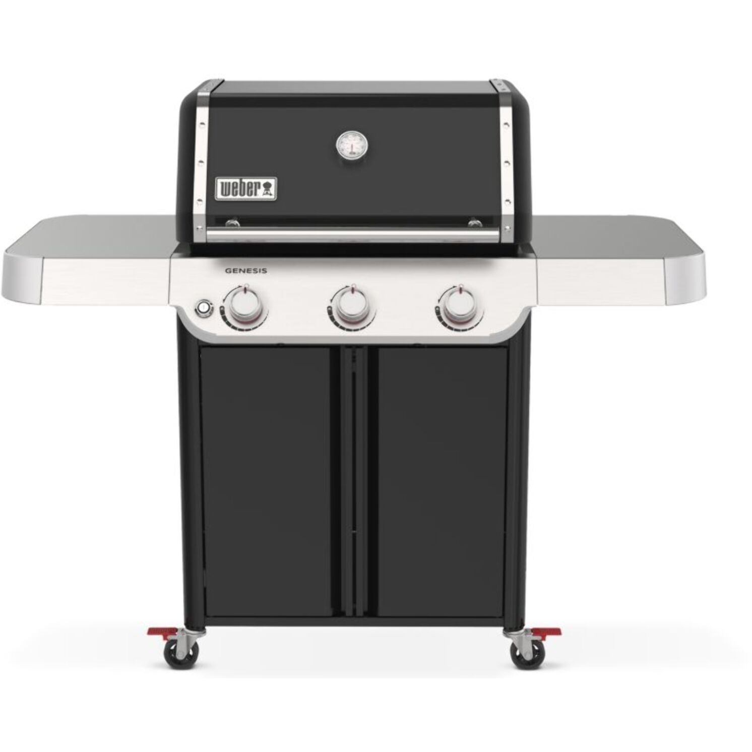 Barbecue gaz WEBER Genesis E-315 noir inox 3 brûleurs sur chariot, 68x48 cm