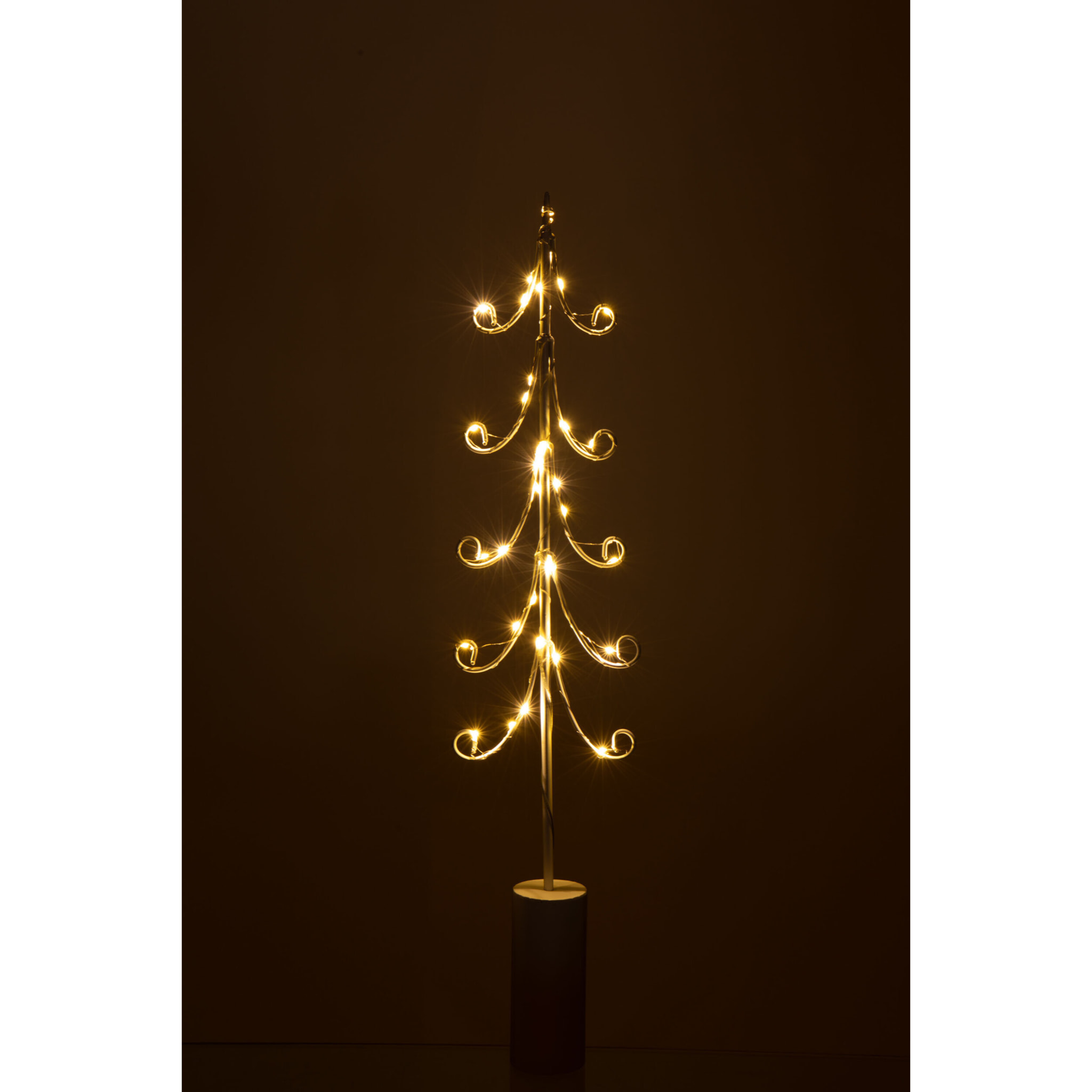 J-Line décoration Arbre Base Cylindre - fer - blanc - large - 4 pcs - LED