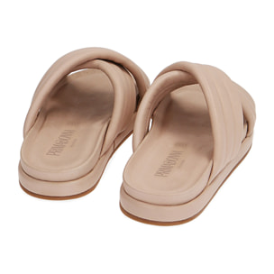 Ciabatte panna in pelle