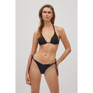 Set bikini a triangolo con trama bianca