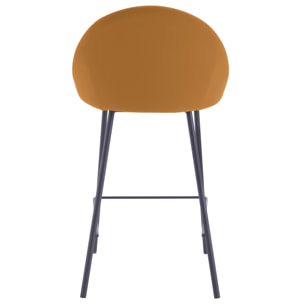 Lot de 2 chaises pour îlot central 65 cm en cuir synthétique cannelle - Misty