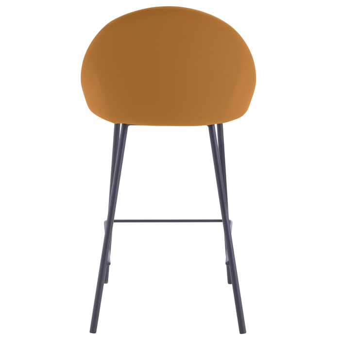 Lot de 2 chaises pour îlot central 65 cm en cuir synthétique cannelle - Misty