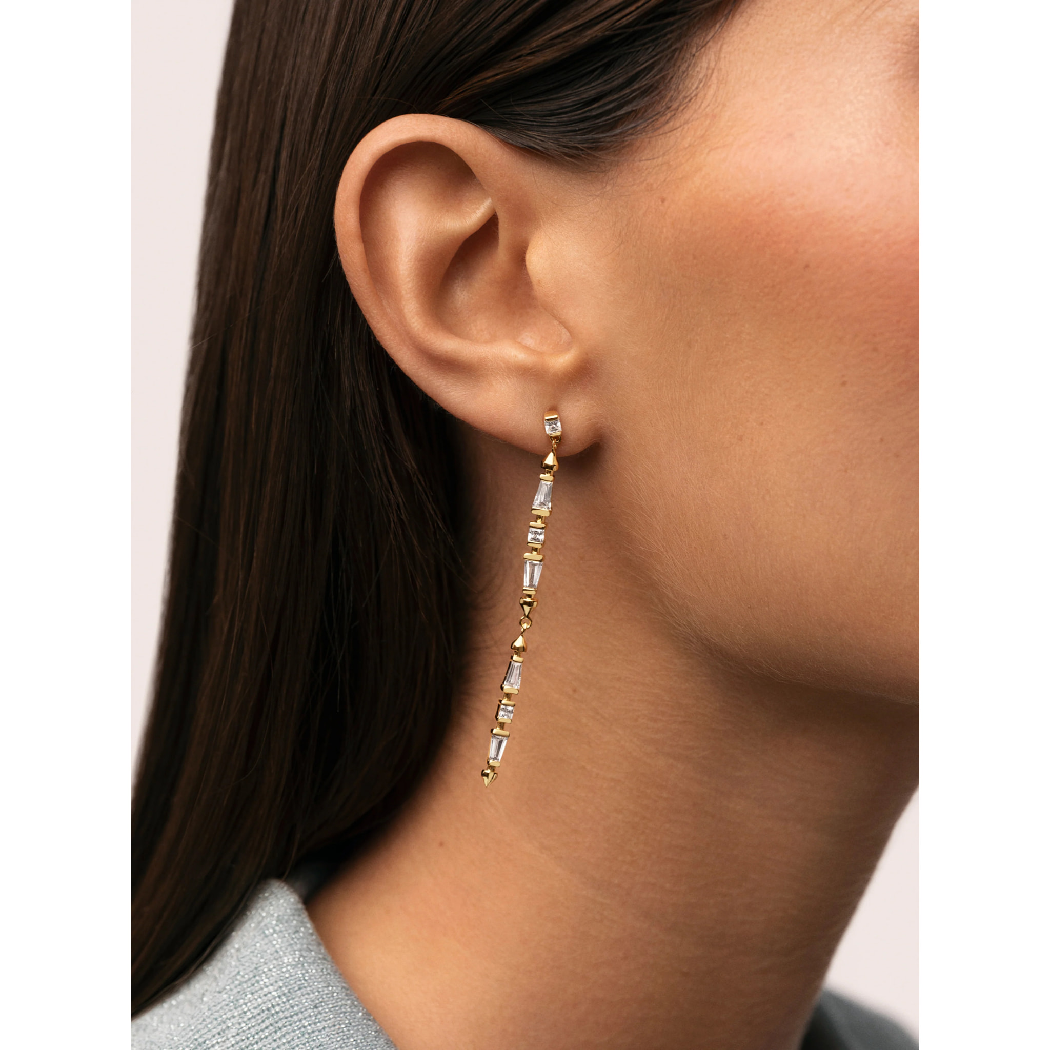 Pendientes Long Iris Baño Oro