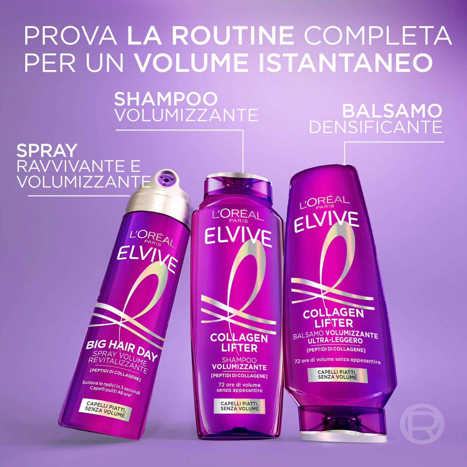 Shampoo Volumizzante Elvive Collagen Lifter per Capelli Piatti con Peptidi di Collagene 300ml