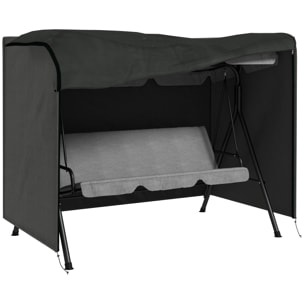 Funda Balancín Jardín Funda Columpio Jardín Exterior Cubierta de Columpio con 2 Cremalleras Impermeable 205x124x164 cm Gris Oscuro