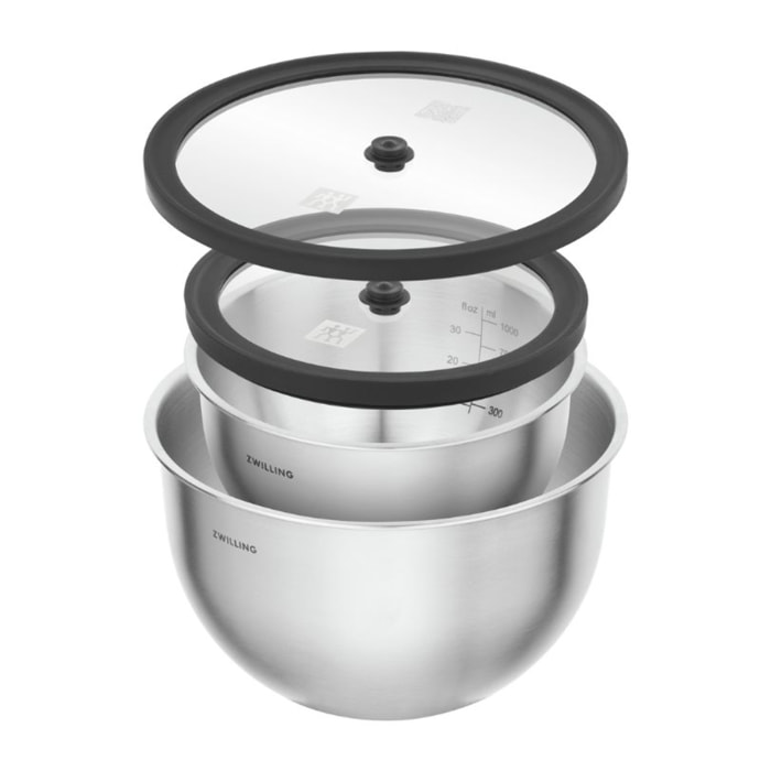 Set de bols sous vide, Inox 18/10, Argent