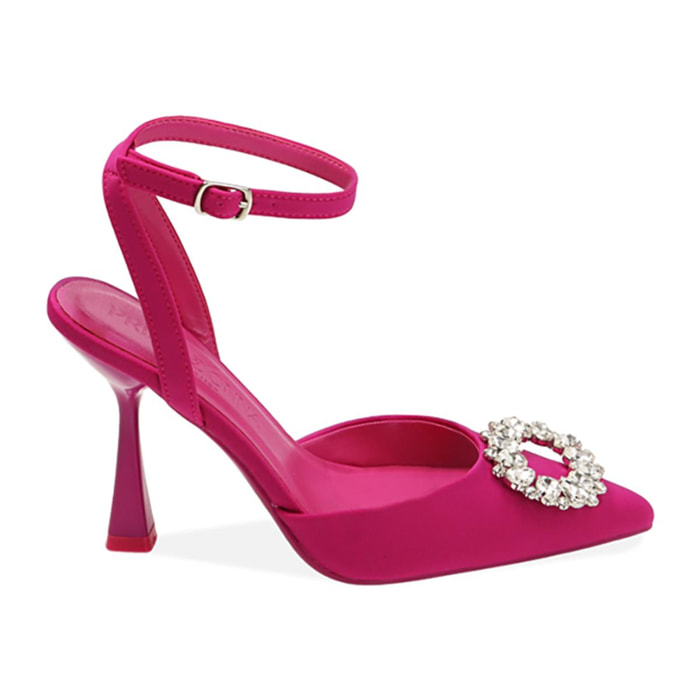 Décolleté slingback gioiello fucsia, tacco 10 cm