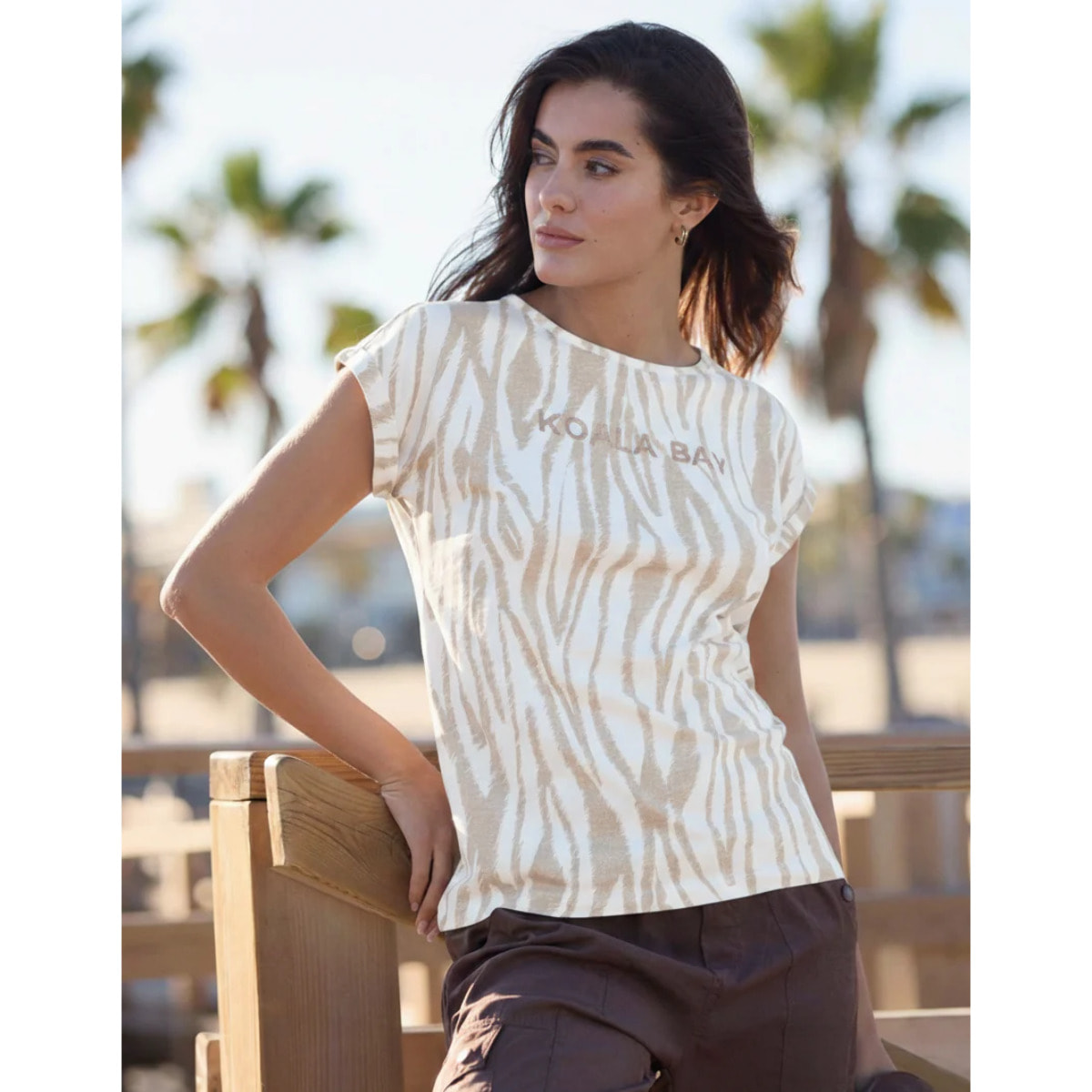 Camiseta Manga Corta Beige - Zebrira