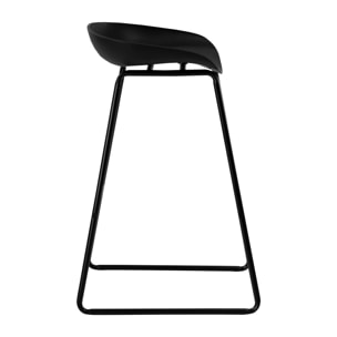 Lot de 2 chaises de bar noire H76cm - Yoshi