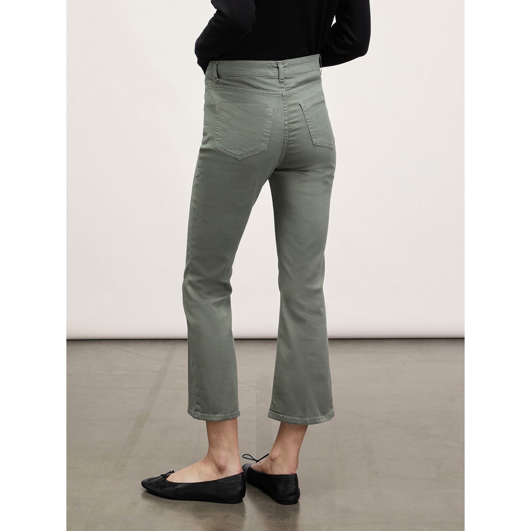 Motivi - Pantalones kick flare de drill - Verde