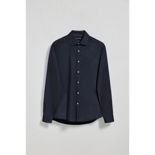 Camisa super slim fit popelín azul marino con logo bordado Polo Club