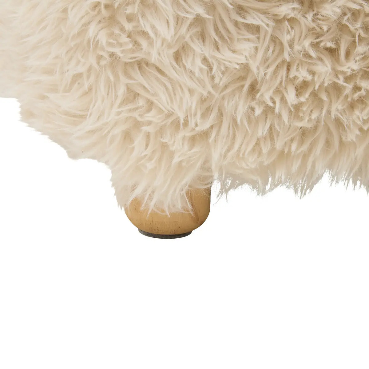 Tabouret Duvia carré H.30cm fourrure beige