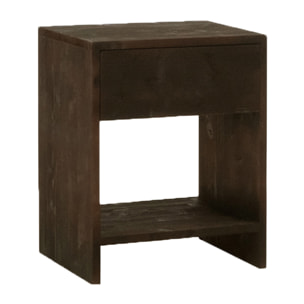 Table de chevet en bois massif avec un tiroir couleur noyer 50x40cm Hauteur: 50 Longueur: 40 Largeur: 29.5