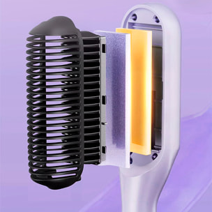 Cepillo alisador de pelo con iones negativos y 30W. 9 niveles de calor de 130°C a 210°C.