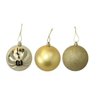 Set de 6 bolas de navidad para árbol – diámetro 8 cm – acabado mate y oro