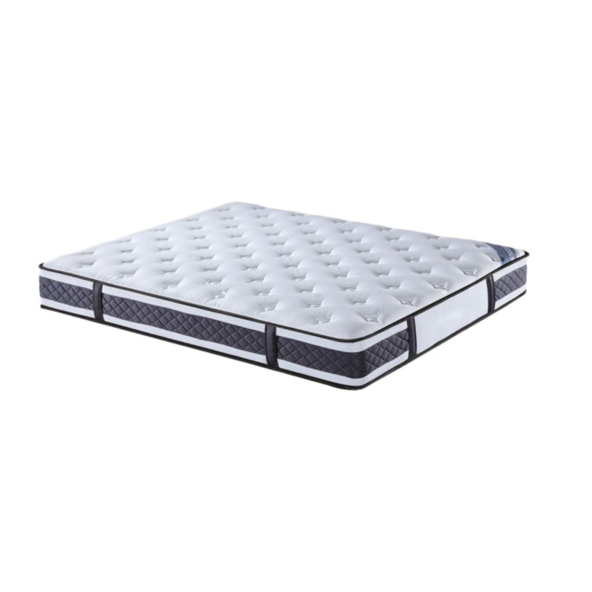 Ensemble lit matelas et sommier 160x200 cm en simili noir - BIANCA