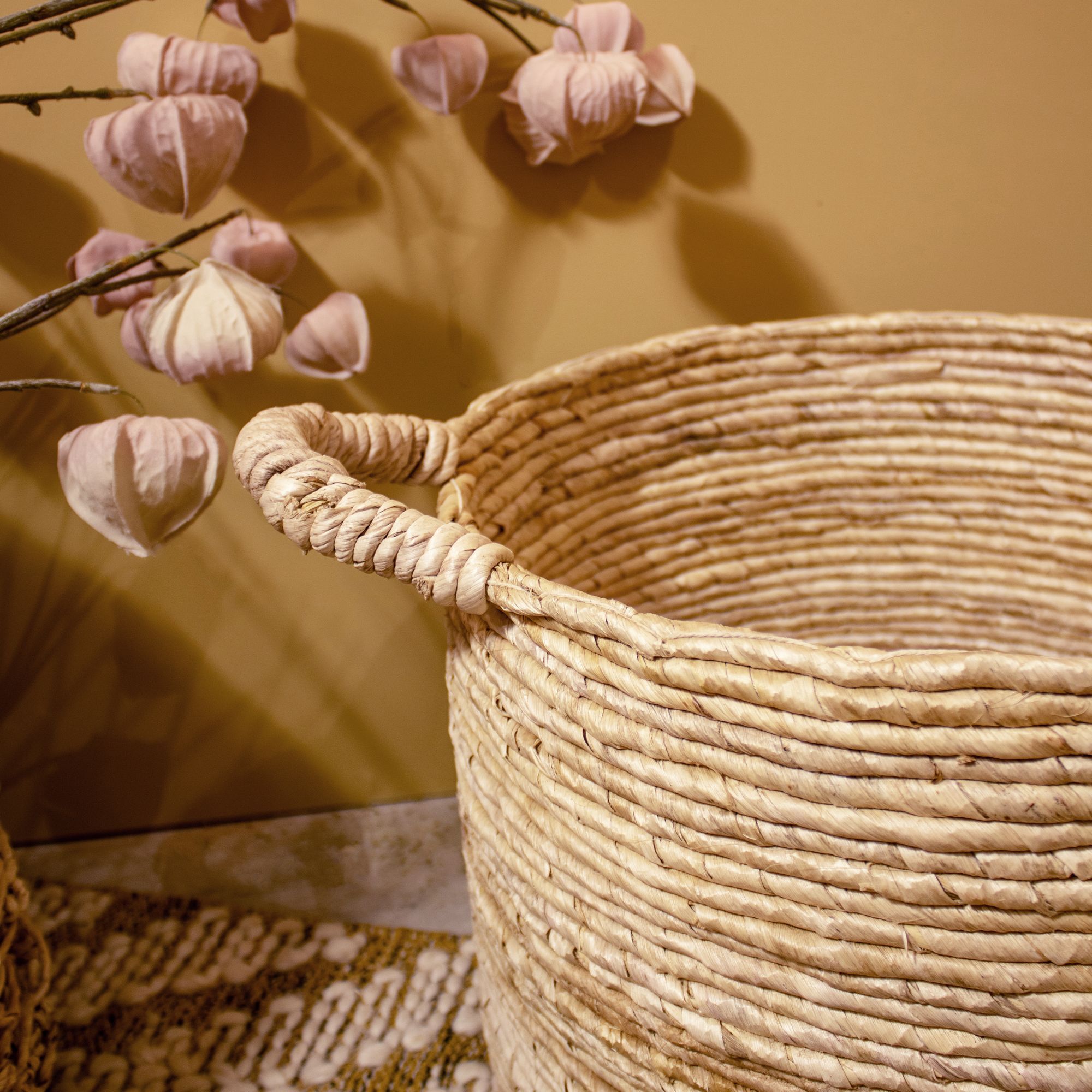 Panier en abaca avec poignées 38cm ABIR