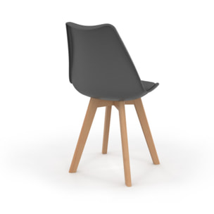 Chaises Nordia pieds bois de hêtre - Gris anthracite