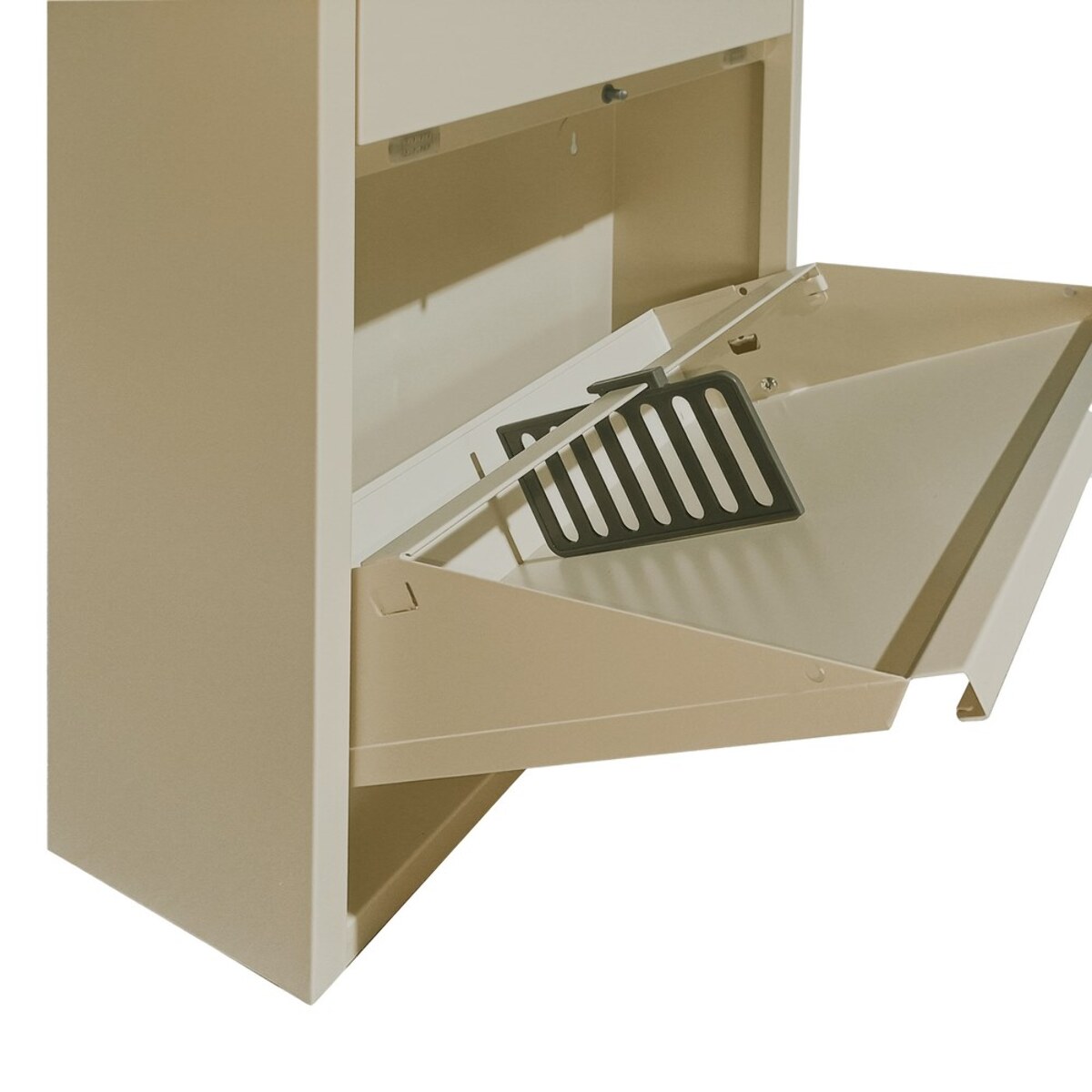 Scarpiera 4 ante salvaspazio in metallo avorio 80x14,2x136 cm - Emy