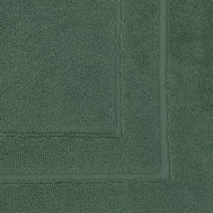 Tapis de bain pur coton 900 g/m² uni vert Elea kaki