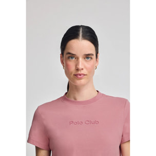 Maglietta Tori rosa cipria con logo Minimal Combo Polo Club