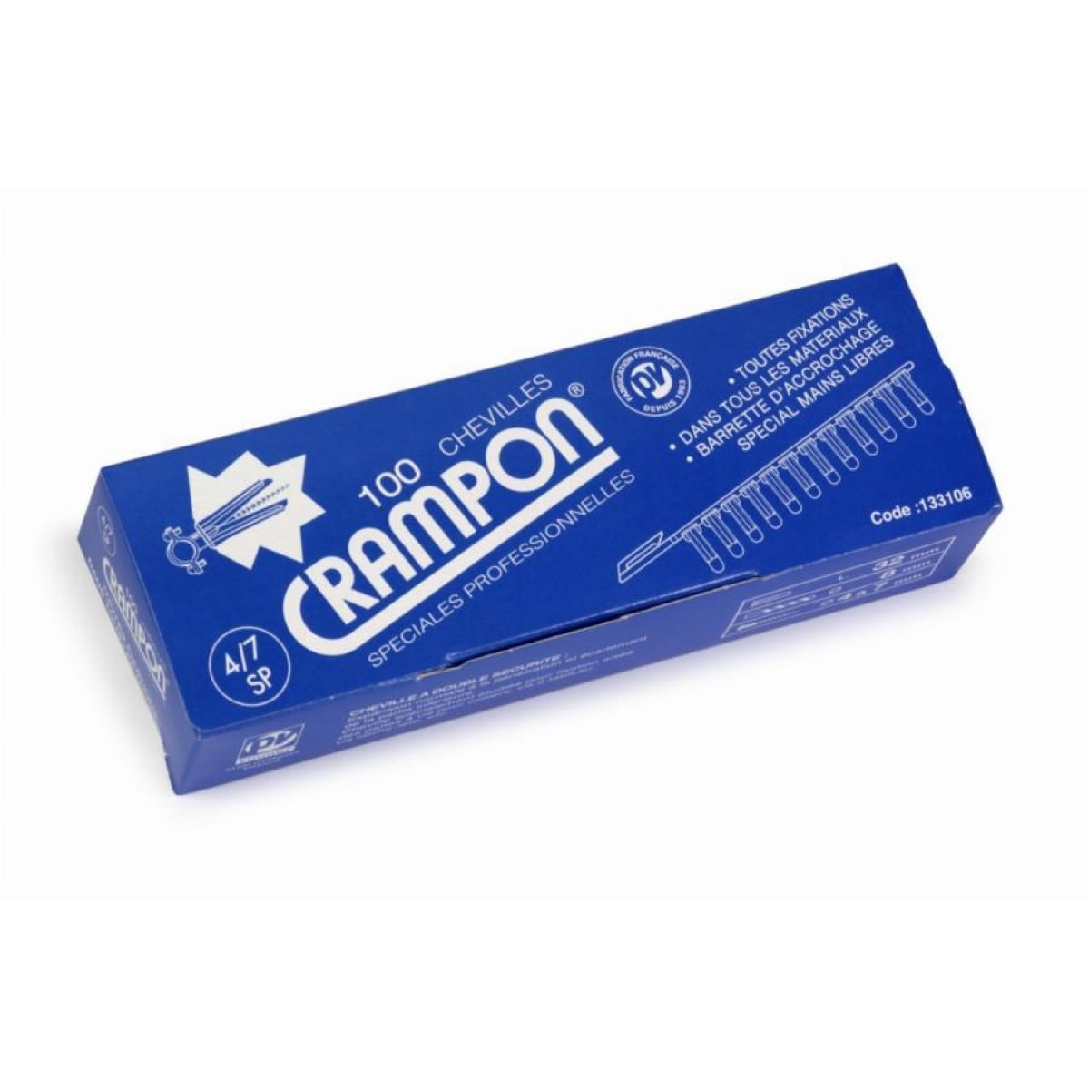 Chevilles à Expansion Bleues Inoxydables - Crampons - Boîte De 100 - VINMER