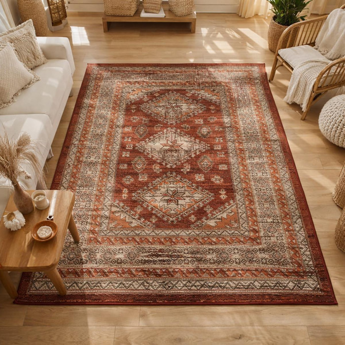 Tapis oriental tissé motif ethnique HEJE