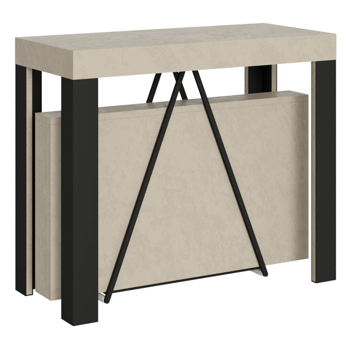 Console extensible 90x40/300 cm Tarax cachemire cadre anthracite